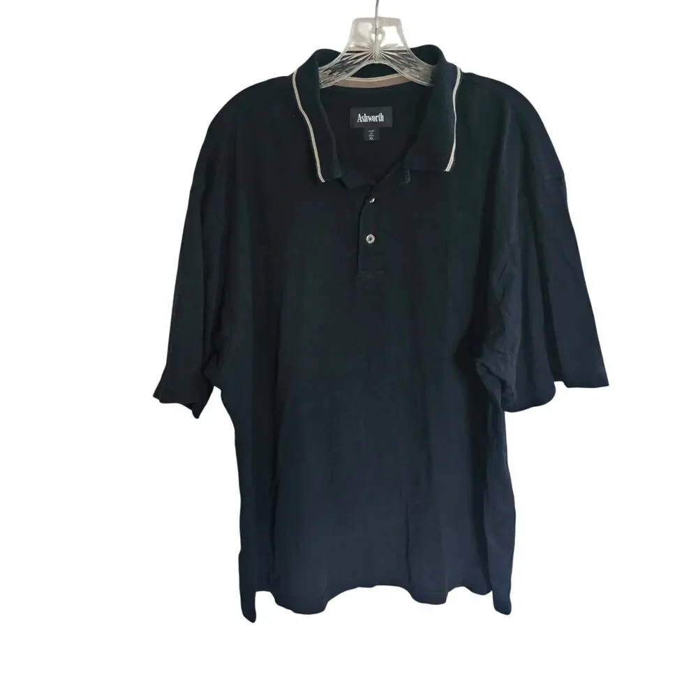 Ashworth Men's Polo, Black, Size XL